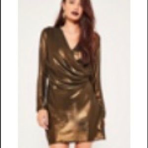 Brown metallic cocktail dress